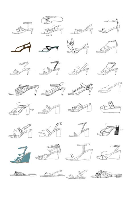 Shoe sandal sketches by shoe and accessory designer Nalini Arora. Check out the blog to read about the latest happenings in the studio. Sandal Drawing Reference, Accessory Design Sketches, Fashion Accessories Drawing, Shoe Sole Drawing, Heels Drawing Sketches, Shoes Drawing Simple, Male Shoes Drawing, Sandal Sketch, Shoe Design Drawing