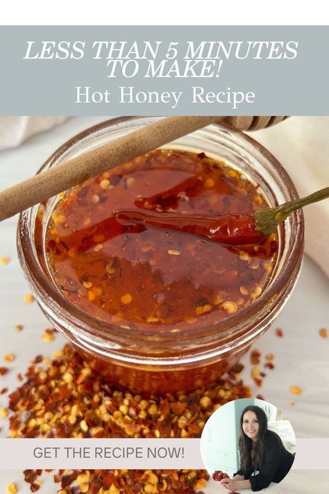 Hot Honey Recipe Easy Hot Honey Recipe, Diy Hot Honey, Mikes Hot Honey Recipes, Homemade Hot Honey, The Modern Nonna, Hot Honey Recipe, Modern Nonna, Vegetable Egg Rolls, Vegetarian Dip