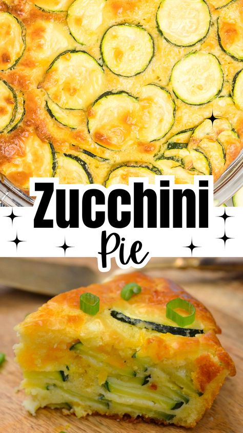 Discover the perfect summer dish with this Zucchini Pie recipe! It's an easy and delicious way to use fresh zucchini, combined with eggs, cheese, and Bisquick for a savory treat. Great for dinner or brunch, this zucchini pie is sure to be a hit. Zucchini Pie Recipes, Garden Zucchini, Zucchini Cheese, Zucchini Pie, Easy Zucchini Recipes, Fresh Zucchini, Zucchini Recipe, Bisquick Recipes, Vegetable Side Dishes Recipes