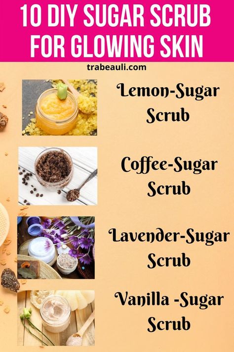 homemade sugar scrub Homemade Sugar Scrub Recipes, Sugar Scrub Homemade Recipe, Healthy Hair And Skin, Homemade Sugar Scrub, Coffee Sugar Scrub, Nourish Yourself, Lemon Sugar Scrub, Lavender Sugar Scrub, Sugar Scrub Homemade