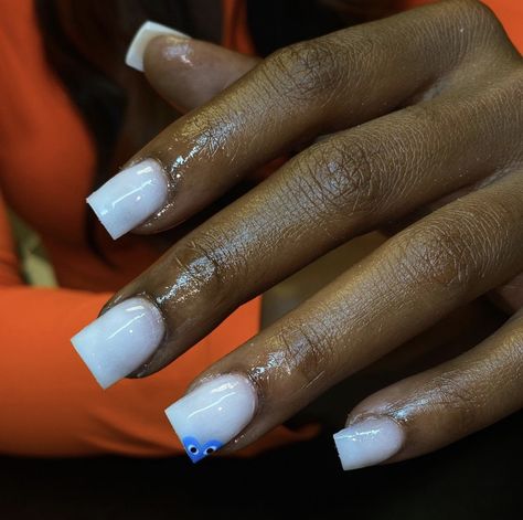 One Color Acrylic Nails Square, One Color Acrylic Nails, Short Milky White Nails, Short Graduation Nails, White Nails Square, Acrylic Nails Square, Milky White Nails, Polygel Nail, Classy Acrylic