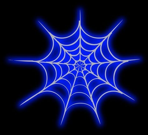 Spider Web, Black Background, Blue, Black