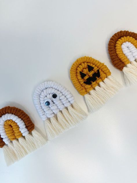 Handmade Macrame, Macrame, Magnets, Halloween, Macramé