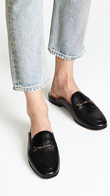 Sam Edelman Linnie Flat Mules | 15% off 1st app order use code: 15FORYOU Sam Edelman Mules, Best Work Shoes, Designer Mules, Tread Lightly, Chic Flats, Slides For Women, Casual Hijab, Minimalist Shoes, Designer Flats