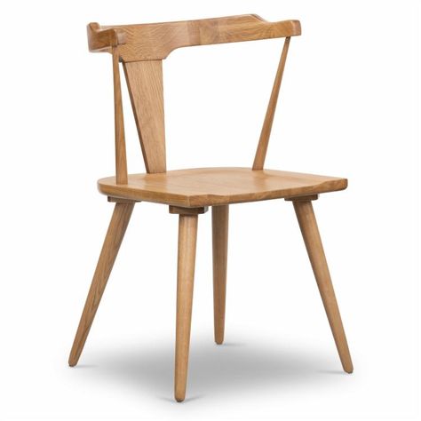 Poly & Bark Enzo Dining Side Chair | Hayneedle Poly And Bark, Natural Wood Table, Contemporary Accent Chair, Poly & Bark, Plastic Dining Chairs, Natural Living Room, Oak Dining Chairs, Oak Hardwood, Wood Dining Chairs