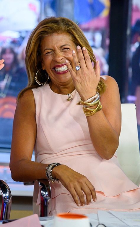 Hoda Kotb from Stars' Engagement Rings on E! Online Elongated Radiant Cut, Huge Diamond Rings, Korie Robertson, Elongated Radiant, Lauren Bushnell, Katherine Schwarzenegger, Interesting Jewelry, Sadie Robertson, Vanessa Morgan