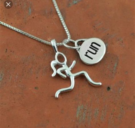 Runners Jewelry, Running Necklace, Running Jewelry, Run Like A Girl, Track Shoes, Runner Girl, Gifts For Runners, Run Happy, Stick Figure