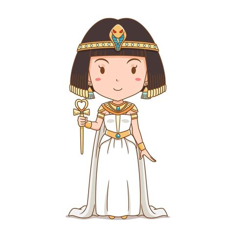 Egypt Crafts, Ancient Clothes, Thai Boy, Premium Vector Cartoon, Queen Cleopatra, Ancient Egyptian Goddess, Hands Together, Egypt Art, Egyptian Goddess