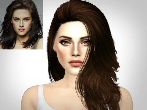 Hello everyone, this is my version of actress Kristen Stewart whose best known for her role as Bella Swan in the movie Twilight. Also, I decided not to add any clothing links to this sim, so please... Sims Twilight, Twilight Wedding Dresses, Breaking Dawn Wedding, Twilight Wedding, Rosalie Hale, The Sims 4 Skin, Bella Hair, Sims 4 Cc Folder, Sims Ideas