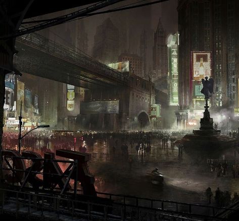 Batman Concept Art, Art Deco City, Steampunk City, Fantasy Story Ideas, Batman Concept, Arkham City, Batman Wallpaper, Dark City, World Of Darkness