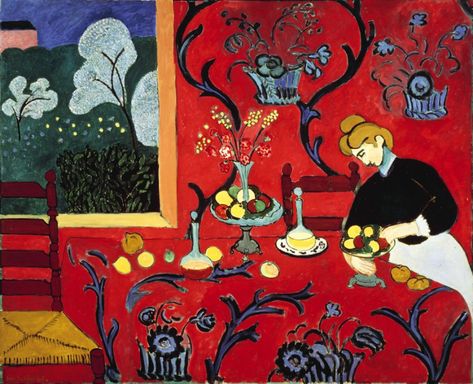 Henri Matisse, Harmony In Red - Painting of The Week - DailyArtMagazine.com - Art History Stories Matisse Paintings, Hermitage Museum, Red Painting, Red Room, Edvard Munch, Fauvism, Matisse Art, Post Impressionism, Wassily Kandinsky