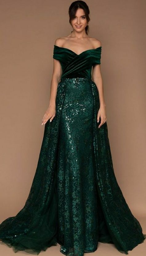 Green Gown Elegant Classy, Emerald Green Gown Elegant, Jade Prom Dresses, Green Sequined Gown For Reception, Luxury Dark Green Floor-length Dresses, Green Floor-length Evening Dress For Reception, Serpentina Gown, Luxury Dark Green Floor-length Evening Dress, Green Sparkly Prom Dresses