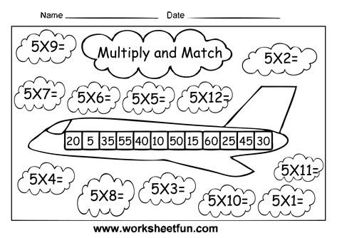 Times Table - Eight Worksheets Free Printable Multiplication Worksheets, Free Multiplication Worksheets, Times Tables Worksheets, Printable Multiplication Worksheets, Fun Math Worksheets, Math Coloring Worksheets, Multiplication Activities, Kids Worksheets, Multiplication Worksheets