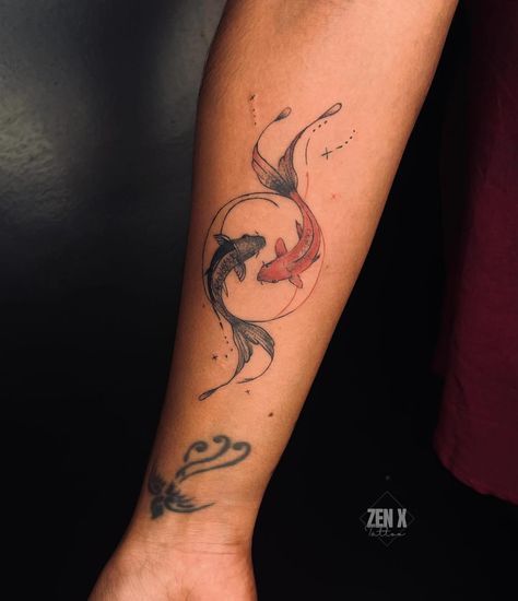 Koi Fish Tattoo- A red and black koi fish means love and strength. Red shows passion, and black represents overcoming challenges. Do visit our studio for unique tattoos ! Check our profile’s description for exact location. #koifish #meaningfultattoo #tattoo #ink #explorepage #follow Fish Tattoo Meaning, Koi Fish Tattoo Meaning, Black Koi Fish, Overcoming Challenges, Orange Fish, Koi Fish Tattoo, Fish Tattoo, Tattoo Meaning, Tattoo Ink