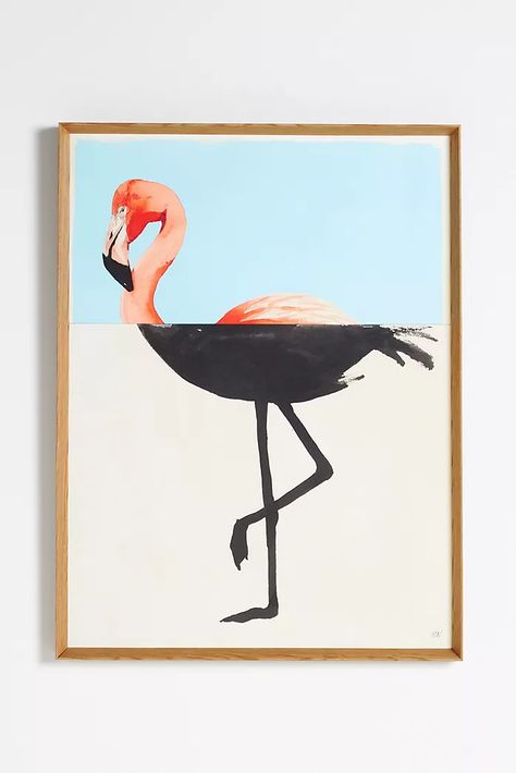 Flamingo Artwork, Art Walls, Flamingo Art, Expressive Art, Glass Panel, Monoprint, Painting Art Projects, Unique Wall Art, Diy Wall Art