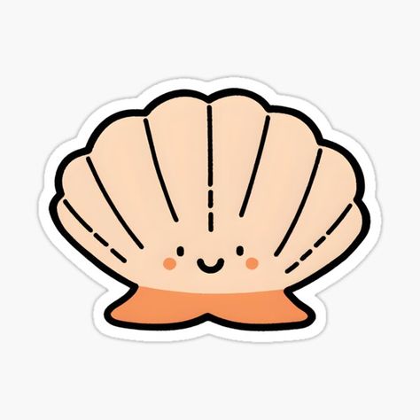 "Cheerful Clam" Sticker for Sale by NilosR Cheerful Illustration, Bar Shirt, Happy Stickers, Cute Kawaii Animals, Kawaii Animals, Animal Stickers, Cute Stickers, Science Poster, Sticker Design