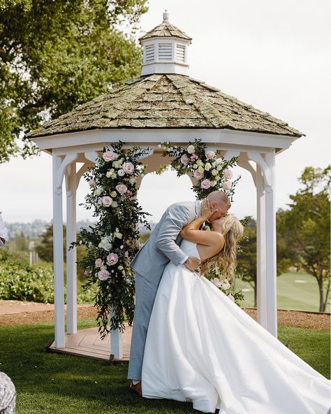 Loving this set from Taylor & Trevor's Spring wedding at the Hollins House! 🌷 Photos: @christab.photography Venue: @thehollinshouse Flowers: @erin.windacrefarm Dessert: @tartandtin HMU: @hairbyemdub #WeddingElegance #bayareawedding #santacruzwedding #santacruzweddings #modernbride #bridalbeauty #venuelove #dreamweddinglocation #weddingbliss #venuestyle #weddingphotographers #modernbride #wedwise #bridalinspo #californiaweddingphotographer #tietheknot Gazebo Wedding Photos, Small Gazebo, Dream Wedding Locations, Wedding Day Photos, Gazebo Wedding, 2025 Wedding, House Photos, Bay Area Wedding, Bridal Inspo