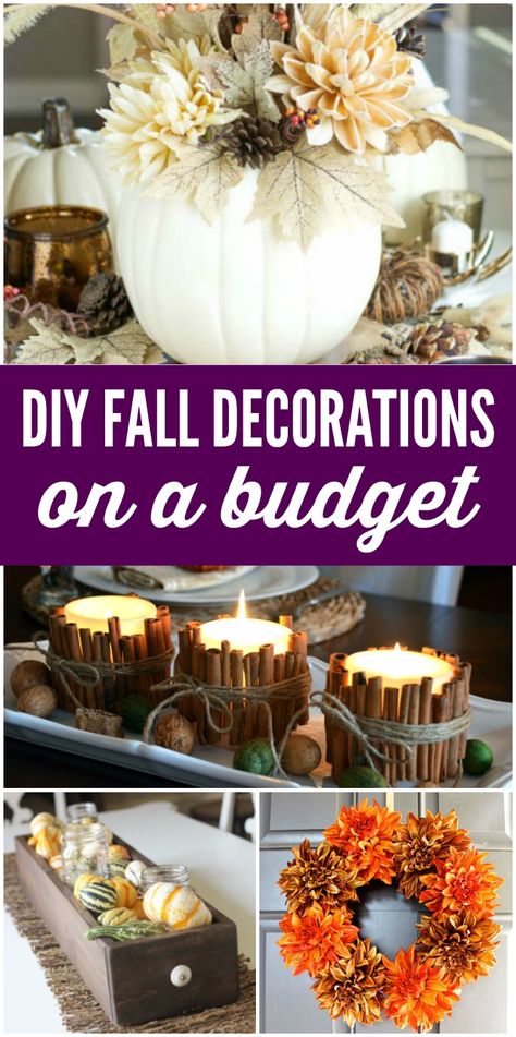 Cheap DIY Fall Decorations on a Budget! White Pumpkins, Gold Pumpkins, Candy Corn, Popcorn, Leaves, and More! Dollar Store Hacks for Thanksgiving Decor! Candy Corn Popcorn, Diy Fall Decorations, Decorations On A Budget, Diy Home Decor For Apartments, Easy Fall Decor, Thanksgiving Decorations Diy, Gold Pumpkins, Store Hacks, Dollar Store Hacks