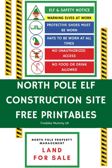 Elf On The Shelf Construction Ideas, Elf Construction Site, Elf Shrinking Machine Printable, Printable Elf On The Shelf Props, Elf Nice List Free Printable, Elf On Shelf Printables Props, Elf Report Card, Toy Workshop, Elf Toy