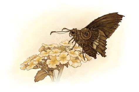 Steampunk Skipper by ursulav Steampunk Butterfly, Steampunk Stuff, Butterfly Drawing, Creepy Crawlies, Steampunk Costume, Steampunk Design, Steampunk Art, Dieselpunk, Steampunk Fashion