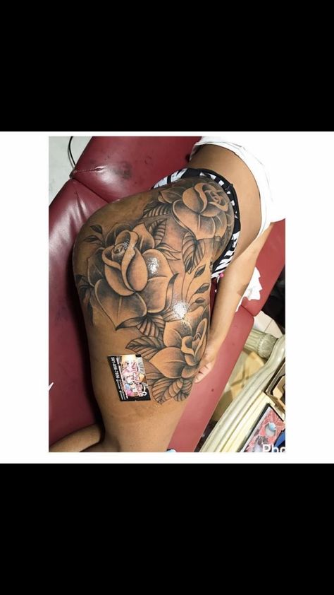 Small Dope Tattoos, Thigh Piece Tattoos, Cute Thigh Tattoos, Arm Sleeve Tattoos For Women, Hip Thigh Tattoos, Hand Tattoos For Girls, Cute Hand Tattoos, Pretty Hand Tattoos, Neck Tattoos Women