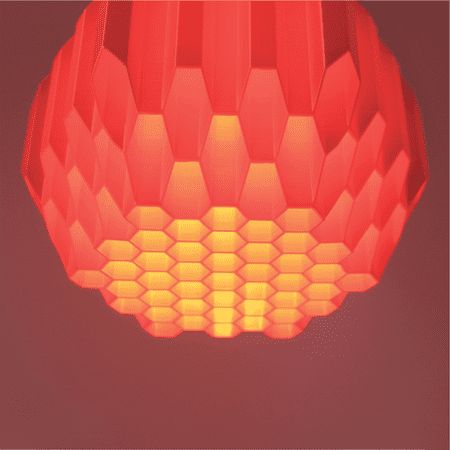 The first in a series of lamps that were inspired by the Greeks' love of honey. The honeycomb form disperses light at different intensities creating a striking 3D lighting effect. This item is 20.3cm by 17.4cm by 17.5cm, Made by 3D Printed Project Athens studio, based in Greece. Discover the perfect blend of innovation, sustainability, and functionality with our 3D printed Lamp. Crafted with precision using high-quality PLA (Polylactic Acid) filament, this product is designed to meet your needs Mcm Lampshade, 3d Print Lamp, 3d Printed Lamp, Planet Lamp, 3d Lighting, Funky Lamps, Room Items, 3d Printing Technology, Light Design