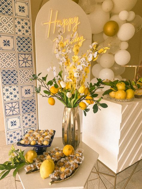 Sicilian Birthday Party, Italian Bday Party, European Birthday Theme, Italian First Birthday Party, Tuscan Themed Party, Lemon Birthday Theme, Lemon Party Decorations, Sicilian Decor, Lemon Themed Party