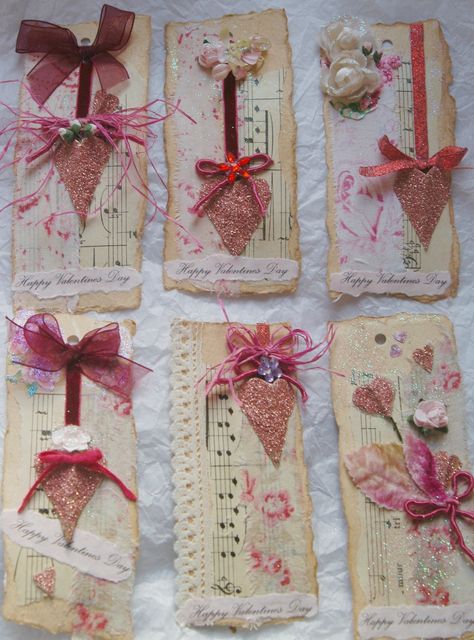 Valentine Embellishments, Making Ephemera, Embellishments Ideas, Valentine Paper Crafts, Vintage Valentine Crafts, Valentine Card Crafts, Cute Tags, Diy Embellishments, Cards Valentines