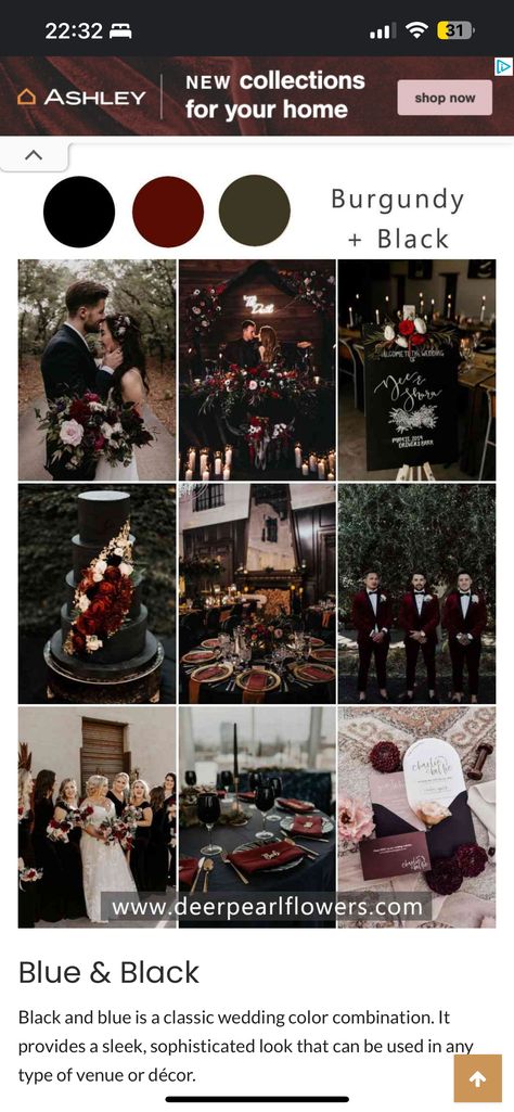 Dark Romantic Wedding, Wedding Color Combinations, Wonderland Theme, Goth Wedding, Alice In Wonderland Theme, Dark Romantic, Wedding Vision, Cute Wedding Ideas, Wedding Color Palette