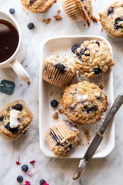 Baking Recipes Blueberry, Frozen Blueberry Muffins, Homemade Muffins Recipe, Best Blueberry Muffins, Muffin Recipes Blueberry, Homemade Muffins, Blueberry Muffins, Earl Grey, Eat Smarter