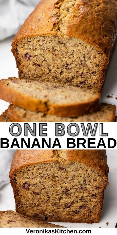 Sliced banana bread. One Bowl Banana Bread, The Best Banana Bread Recipe, Best Banana Bread Recipe, The Best Banana Bread, Whip It, Best Banana Bread, Banana Bread Recipe, Banana Healthy, Bread Rolls