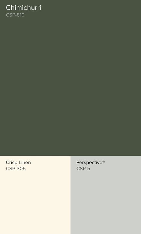 Chimichurri - Crisp Linen - Perspective Benjamin Moore Green Color Scheme Rainy Day Benjamin Moore, Benjamin Moore Green Color Palette, Chimichurri Green Benjamin Moore, Benjamin Moore Chimichurri Bedroom, Chimichurri Paint Benjamin Moore, Bm Chimichurri Paint, Crisp Linen Benjamin Moore, Chimichurri Paint, Chimichurri Benjamin Moore