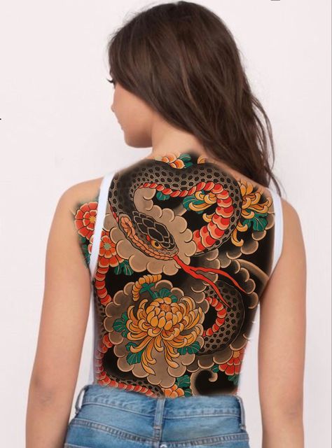 Back Tattoo Women Full, Japanese Tattoo Women, Japanese Back Tattoo, Backpiece Tattoo, Lantau Island, Ocean Park Hong Kong, Japanese Flower Tattoo, Back Piece Tattoo, Skeleton Hand Tattoo