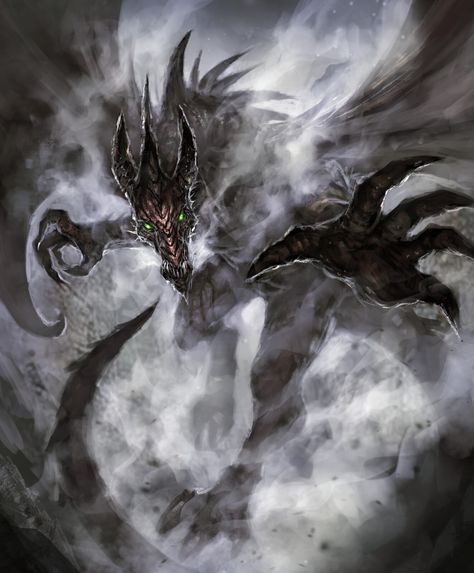 Mist Monster, Mist Dragon, Dnd Enemies, Dark Powers, Idea Story, Mythical Monsters, Dark Power, Dragon Rpg, Dnd Monsters