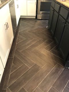 rustic love: Tutorial for Herringbone peel and stick planks Herringbone Vinyl Plank Flooring, Peel And Stick Flooring, Self Adhesive Floor Tiles, Slate Floor, Peel And Stick Wood, Peel And Stick Floor, Furniture Sliders, Natural Stone Flooring, Herringbone Floor