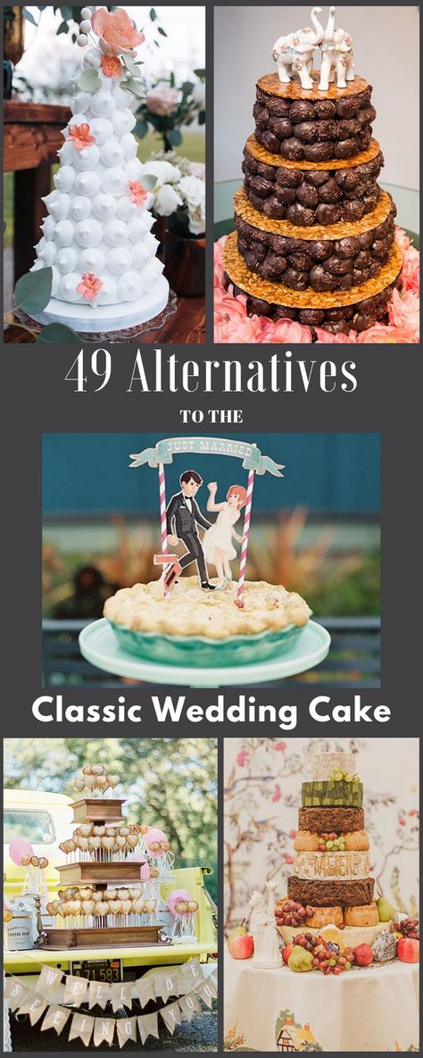 Not Cake Wedding Cake, Alternative For Wedding Cake, Wedding Cakes That Aren't Cakes, Wedding Cake Replacement, Unique Wedding Cake Display, Cool Wedding Cake Ideas, Cupcakes Instead Of Wedding Cake, Instead Of A Wedding Cake, Non Cake Wedding Cake