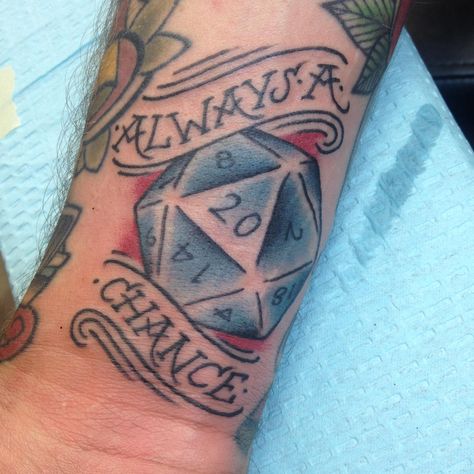 I'm nerdy enough to find this so awesome. XD Grimoire Tattoo, D20 Tattoo, Ideas For Cupcakes, Enough Tattoo, Dice Tattoo, Tattoo Style Art, Nerdy Tattoos, Nerd Tattoo, Street Tattoo