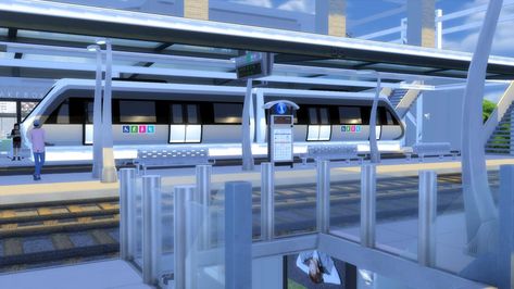 Realistic train station build for the Sims 4. 2022. With all custom content. See download link for more pictures. Sims 4 Train Station, Sims 4 Airport Cc, Sims 4 Airport, Mt Komorebi, Sims 4 Builds, Sims Gameplay, Sims Stories, Cc Furniture, Free Sims 4