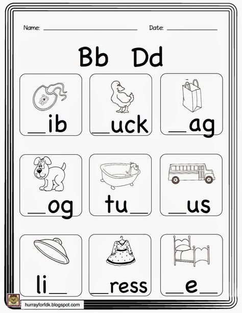 https://drive.google.com/file/d/0B9CrJtkN2esrNzQ5WUZ1dVRqclU/edit?usp=sharing B And D Worksheets, D Worksheet, B And D, Phonics Worksheets Free, Kindergarten Phonics Worksheets, Free Preschool Worksheets, Blend Words, Alphabet Worksheets Preschool, English Phonics