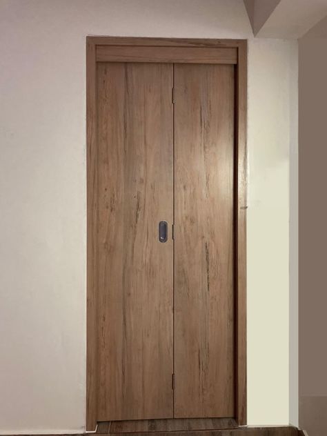 Wooden Bifold Doors, Door Options, Bifold Door, Bi Fold Door, Sliding Tracks, Toilet Door, Studio Apartment Decorating, Folding Doors, Bifold Doors