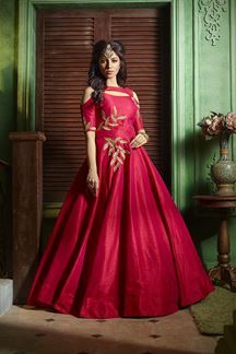 Show details for Catchy deep red designer anarkali dress Designer Anarkali Dresses, Simple Gowns, Designer Anarkali, Indian Gowns Dresses, Indian Gowns, Designer Party Wear Dresses, Blouse Design Models, Saree Dress, Anarkali Dress