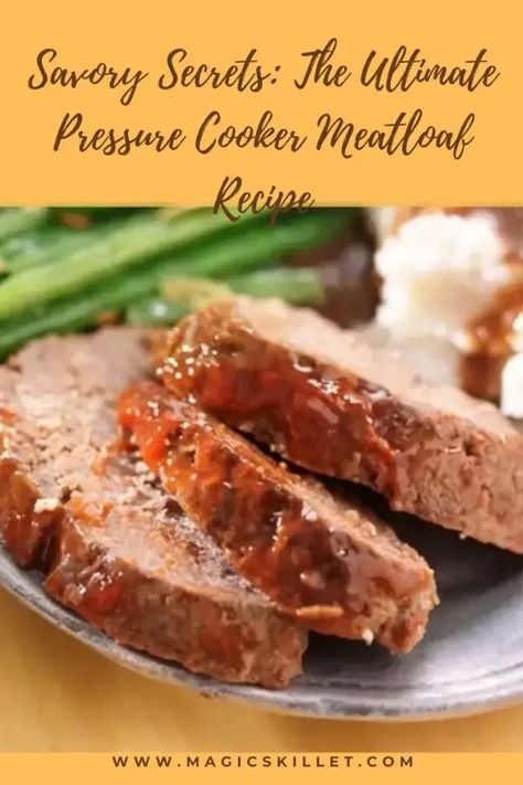 Pressure cooker meatloaf recipe. Beef meatloaf with potatoes cooked in an electric pressure cooker. This is the best meatloaf I ever eat! #pressurecooker #instantpot #dinner #lunch #homemade #meatloaf Pressure Luck Meatloaf, Easy Instant Pot Meatloaf, Meatloaf Pressure Cooker, Meatloaf With Potatoes, Instant Pot Meatloaf And Mashed Potatoes, Pressure Cooker Meatloaf, Meatloaf Temp, Instant Pot Meatloaf, Lunch Homemade