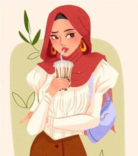 Islamic Character Design, Character Design Hijab, Hijabi Character Design, Hijab Art Illustration, Hijab Character Design, Hijabi Illustration Art, Muslim Character Design, Hijabi Character, Hijab Girl Drawing