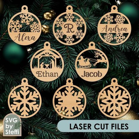 Creative Laser Cut Designs for DIY Projects 🤩 Click the link to enhance your designs on the website laser cut files templates free free laser cut files, download templates & designs laser cut files design laser cut files decoration laser cut files free download free laser cut files flowers free laser cut files svg free laser cut files easter free laser cut files christmas free laser cut files lamp free laser cut files christmas ornament laser cut decor ideas Christmas Ornament Laser Cut, Christmas Ornaments Svg, Laser Cut Decor, Glow Forge, Ornament Template, Cricut Files, Lasercut Design, Snowflake Ornaments, Laser Cut Files