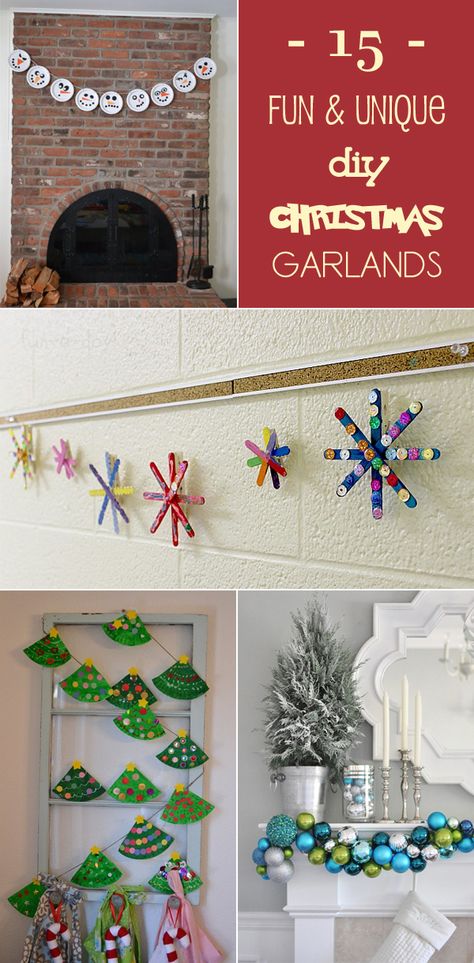 Arts And Crafts For Kids Toddlers, How To Make Garland, Pinecone Garland, Diy Christmas Garland, Christmas Hanging Decorations, Diy Garland, Christmas Decorations To Make, Christmas Classroom, Easy Christmas Diy