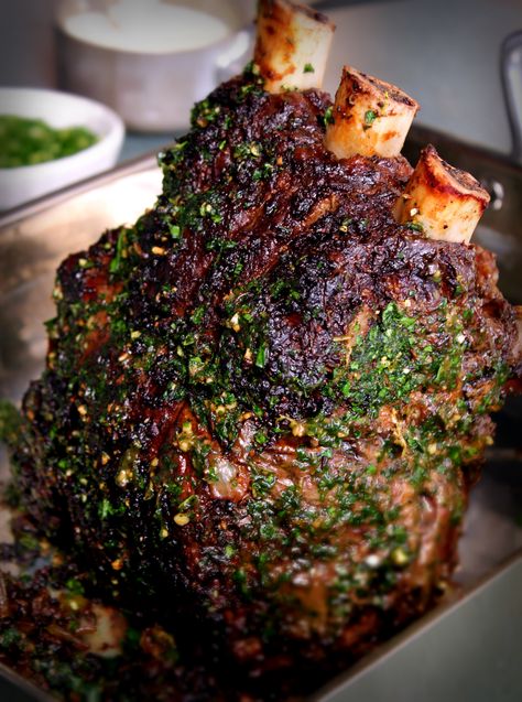 Outstanding Rib Roast With Gremolata #EmerilsHoliday Emeril Recipes, Steak Marinated, Leftover Prime Rib, Holiday Roast, Beef Rib Roast, Roast Meat, Rib Roast Recipe, Holiday Roasts, Roast Lamb