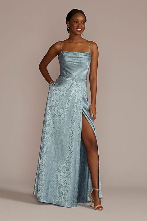 Cowl Neck Bridesmaid Dress, Maid Of Honor Dress, Patterned Bridesmaid Dresses, Light Blue Bridesmaid Dresses, Light Blue Bridesmaid, Bridesmaid Dressing Gowns, Blue Bridesmaid Dress, Maid Of Honour Dresses, Bridesmaid Dress Styles