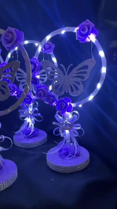 Sweet 16 Butterfly Theme, Butterfly Theme Quinceanera, Butterfly Table Decorations, Starry Night Wedding, Quinceanera Hairstyles, Sweet 15, Wedding Night, Quinceanera, Starry Night