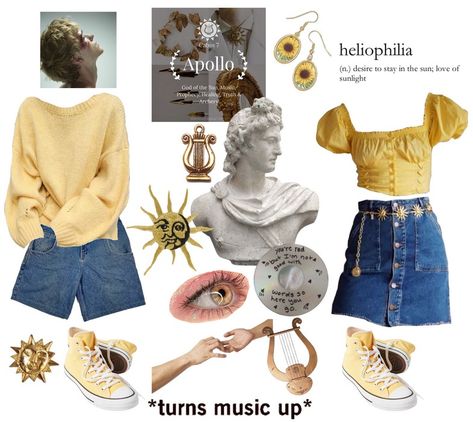 Cabin 7- Apollo Outfit | ShopLook Child Of Apollo Outfit, Iliana Aesthetic, Apollo Inspired Outfits, Cabin 7 Apollo Aesthetic, Apollo Aesthetic Outfit, Percy Jackson Inspired Outfits, Cabin 7 Aesthetic, Apollo Outfits, Apollo Outfit