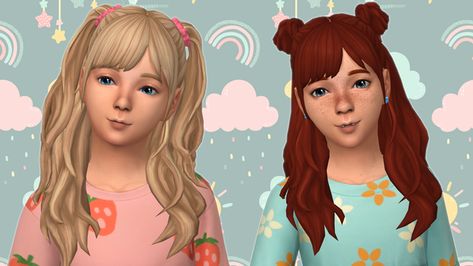 AHarris00Britney's Misa hairs converted for kids! | Patreon Aharris00britney Hair, Child Hair Sims 4 Cc, Sims 4 Child Hair, Sims 4 Children, Sims 4 Mm Cc, Sims 4 Mm, Sims Hair, On My Mind, Sims Mods